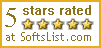 5 Stars at SoftsList.com